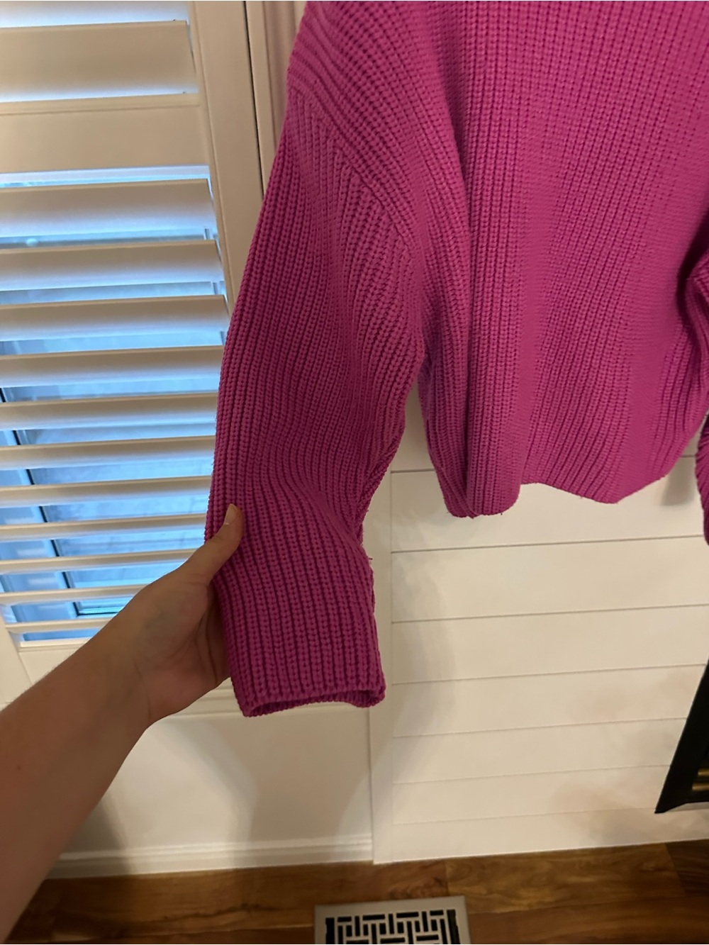 Zara Bright Fuchsia Pink Ribbed Turtleneck Sweater - Picture 3 of 3